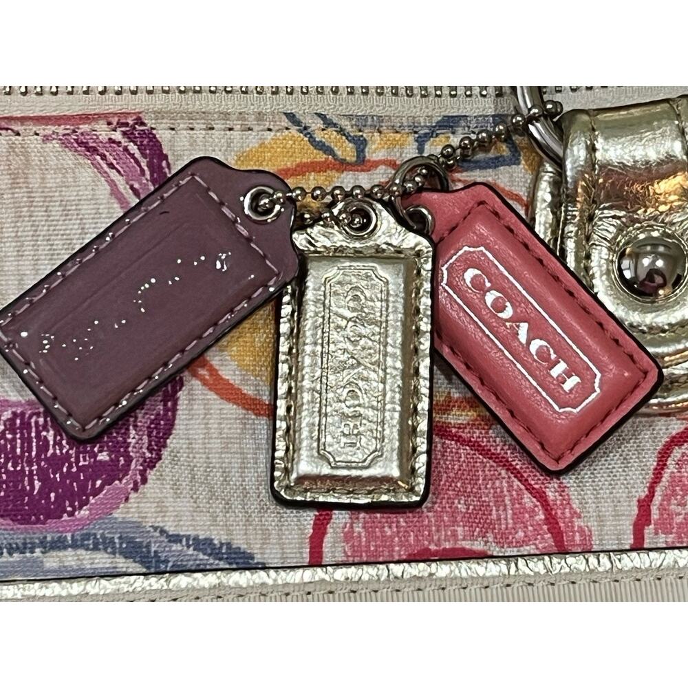 Coach Poppy Dream C Tote Multicolor with Gold Metallic Leather Trim Y2K - Picture 5 of 16